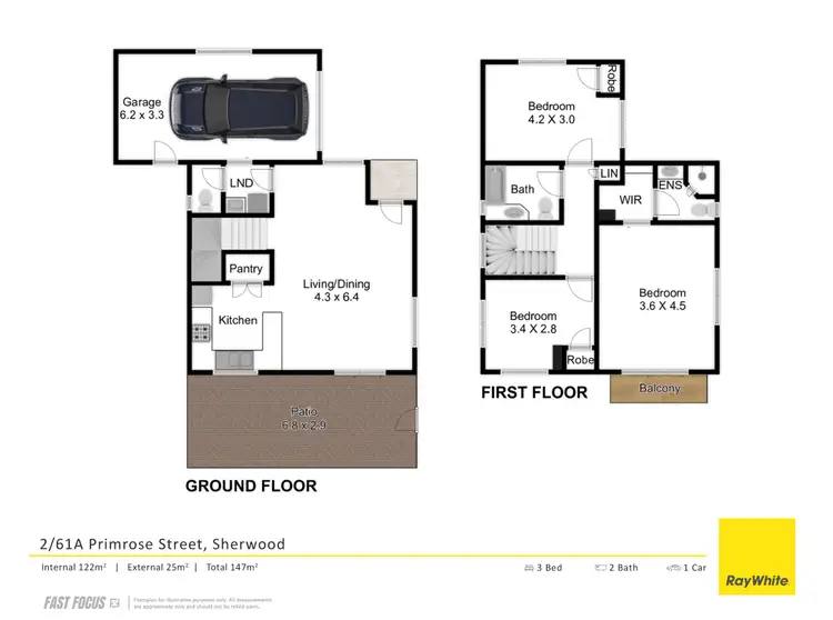 Floorplan of Homely unit listing, 2/61A Primrose Street, Sherwood QLD 4075