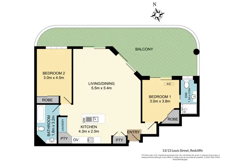 Floorplan of Homely unit listing, 13/13 Louis Street, Redcliffe QLD 4020