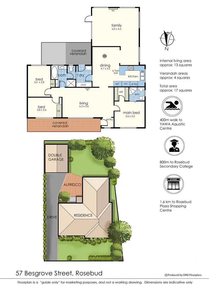 Floorplan of Homely house listing, 57 Besgrove Street, Rosebud VIC 3939