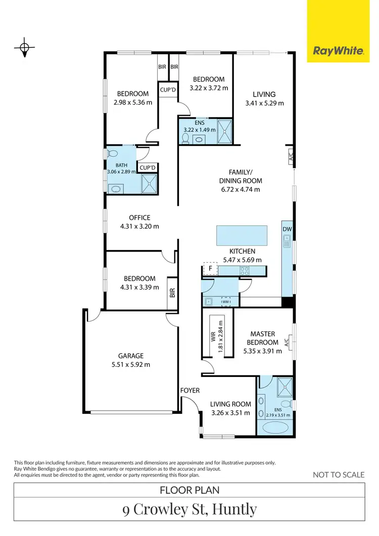 Floorplan of Homely house listing, 9 Crowley Street, Huntly VIC 3551
