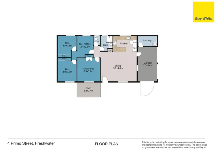 Floorplan of Homely semi-detached listing, 4B Primo Street, Freshwater QLD 4870