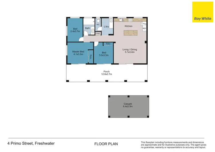 Floorplan of Homely semi-detached listing, 4A Primo Street, Freshwater QLD 4870