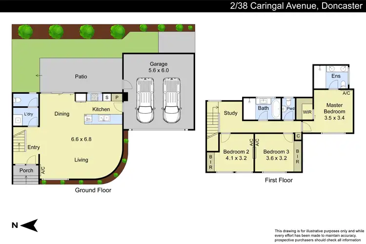 Floorplan of Homely townhouse listing, 2/38 Caringal Avenue, Doncaster VIC 3108