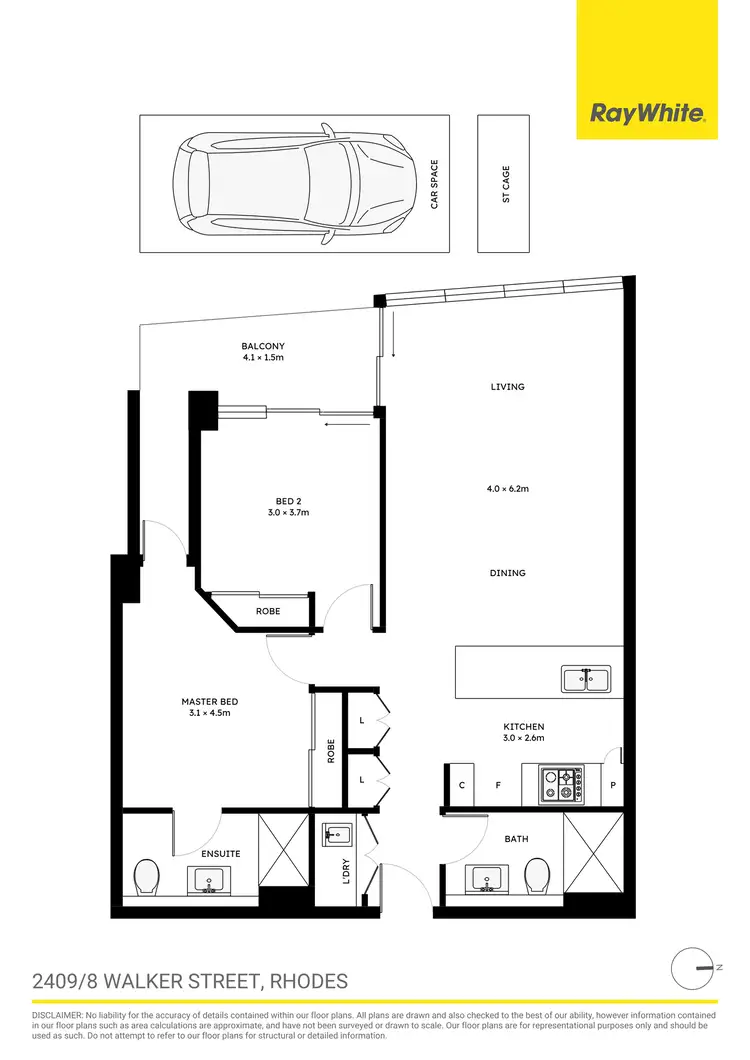 Floorplan of Homely apartment listing, 2409/8 Walker Street, Rhodes NSW 2138