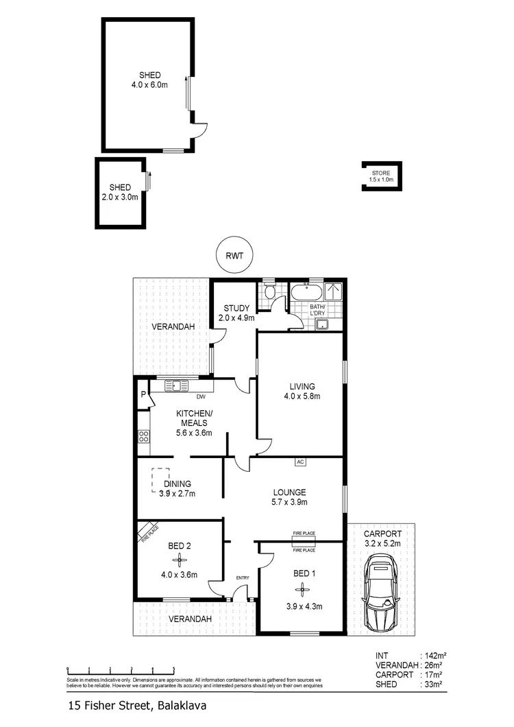 Floorplan of Homely house listing, 15 Fisher Street, Balaklava SA 5461
