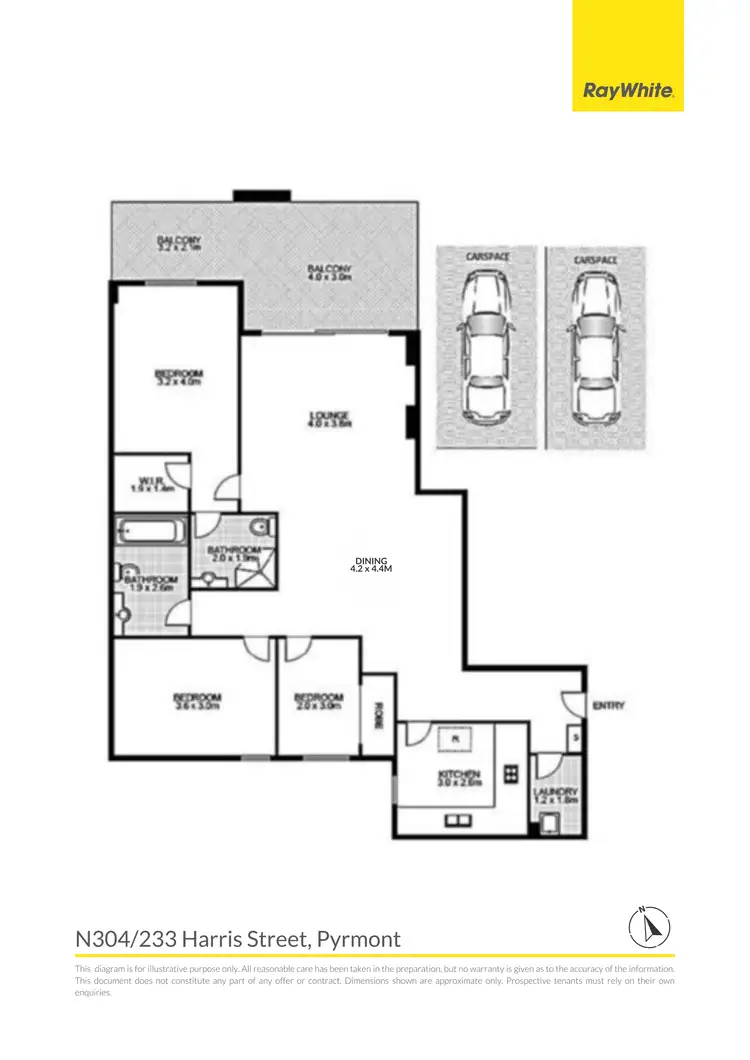 Floorplan of Homely apartment listing, N304/233 Harris Street, Pyrmont NSW 2009