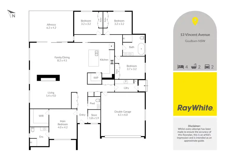 Floorplan of Homely house listing, 13 Vincent Avenue, Goulburn NSW 2580