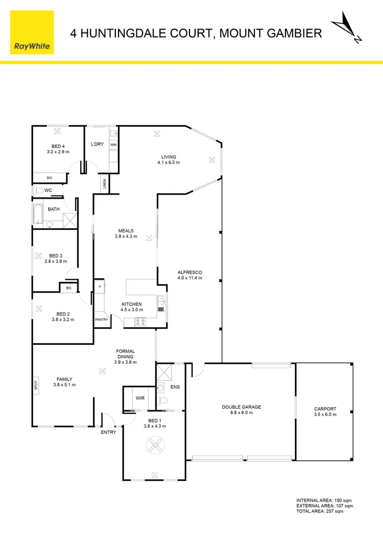 Floorplan of Homely house listing, 4 Huntingdale Court, Mount Gambier SA 5290