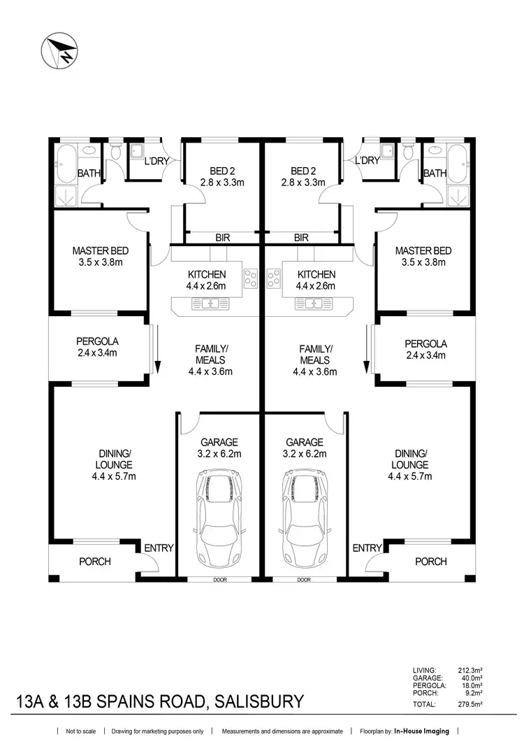 Floorplan of Homely block of units listing, 13A-13B Spains Road, Salisbury SA 5108