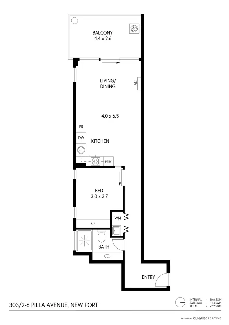 Floorplan of Homely apartment listing, 303/2-6 Pilla Avenue, New Port SA 5015