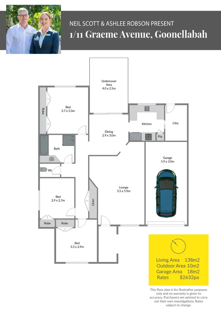 Floorplan of Homely semi-detached listing, 1/11 Graeme Avenue, Goonellabah NSW 2480