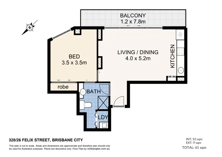 Floorplan of Homely apartment listing, 328/26 Felix Street, Brisbane City QLD 4000