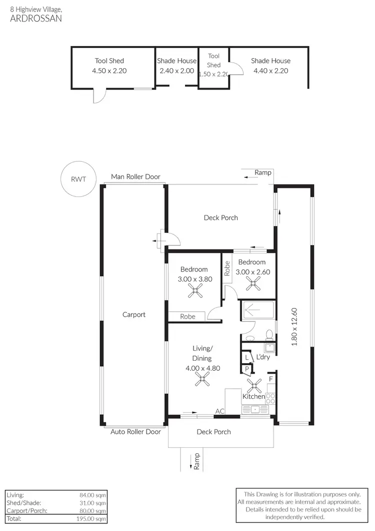 Floorplan of Homely house listing, 8 Highview Holiday Village, Ardrossan SA 5571