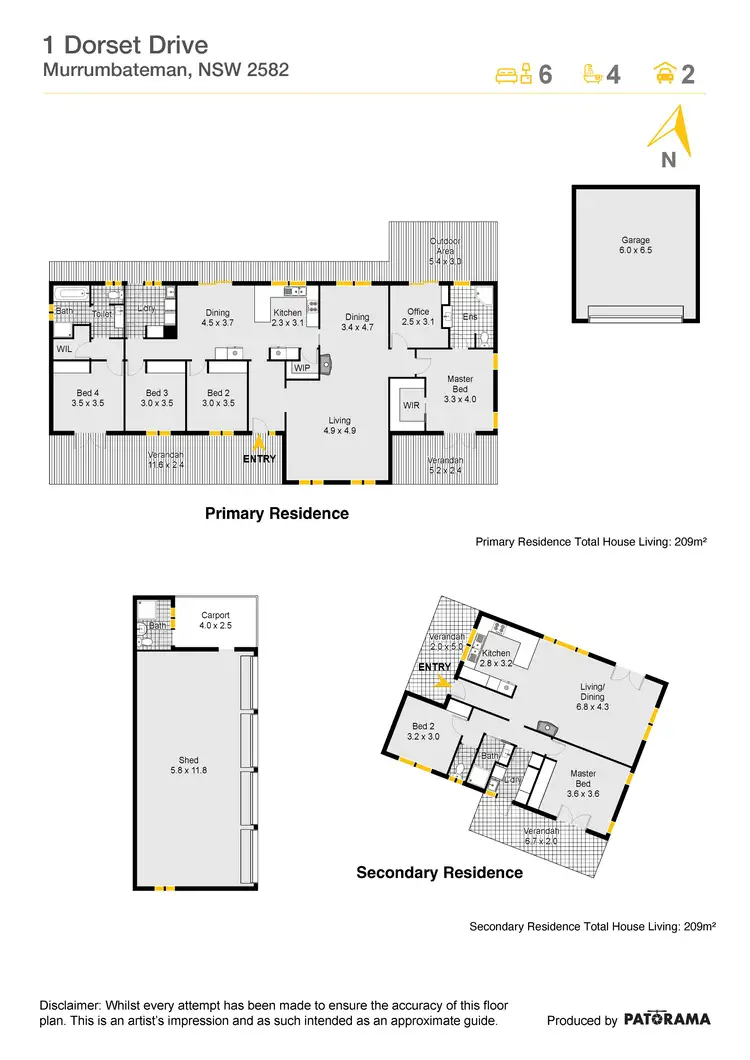 Floorplan of Homely house listing, 1 Dorset Drive, Murrumbateman NSW 2582