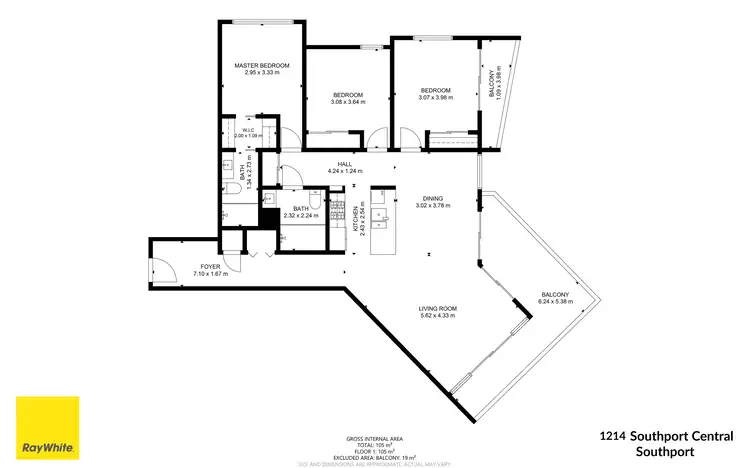 Floorplan of Homely apartment listing, 1214/56 Scarborough Street, Southport QLD 4215