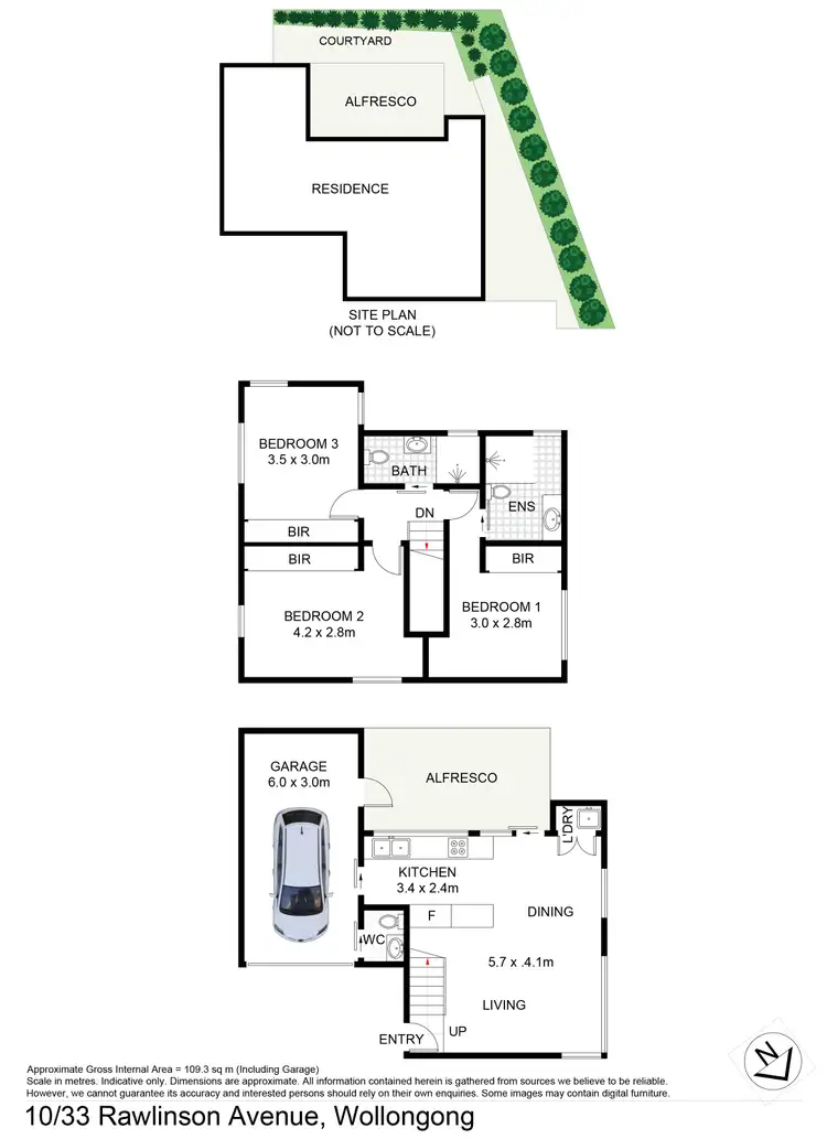 Floorplan of Homely townhouse listing, 10/33 Rawlinson Avenue, Wollongong NSW 2500