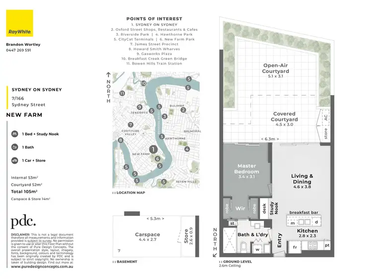 Floorplan of Homely apartment listing, 7/166 Sydney Street, New Farm QLD 4005