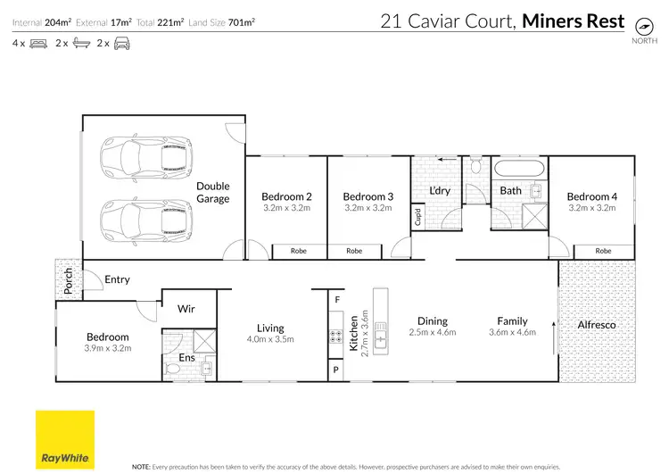 Floorplan of Homely house listing, 21 Caviar Court, Miners Rest VIC 3352
