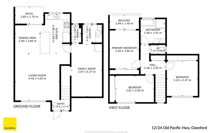 Floorplan of Homely townhouse listing, 12/24 Old Pacific Highway, Oxenford QLD 4210