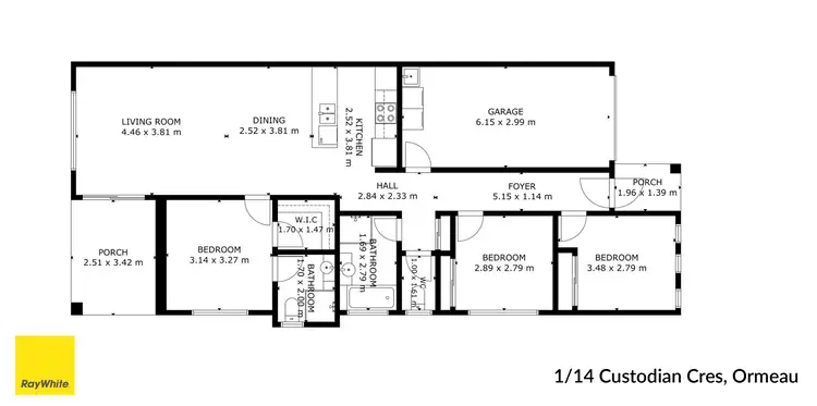 Floorplan of Homely semi-detached listing, 1&2/14 Custodian Crescent, Ormeau QLD 4208