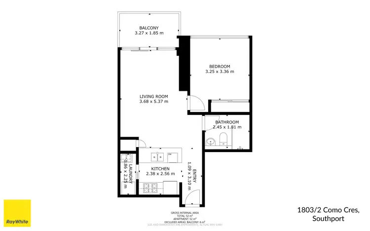 Floorplan of Homely apartment listing, 1803/2 Como Crescent, Southport QLD 4215