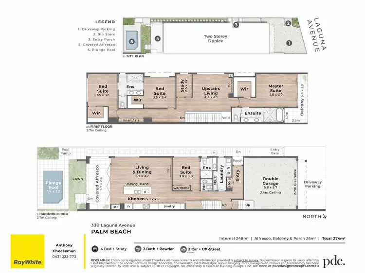 Floorplan of Homely semi-detached listing, 33B Laguna Avenue, Palm Beach QLD 4221
