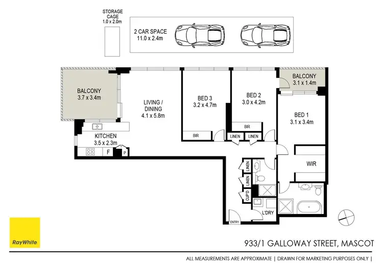 Floorplan of Homely apartment listing, 933/1 Galloway Street, Mascot NSW 2020