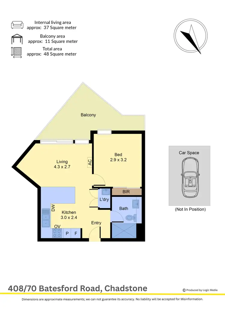 Floorplan of Homely apartment listing, 408/70 Batesford Road, Chadstone VIC 3148
