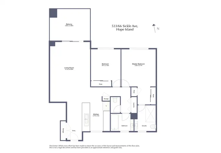 Floorplan of Homely apartment listing, 533/64 Sickle Avenue, Hope Island QLD 4212