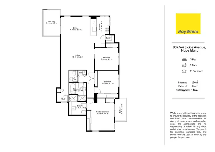 Floorplan of Homely apartment listing, 837/64 Sickle Avenue, Hope Island QLD 4212