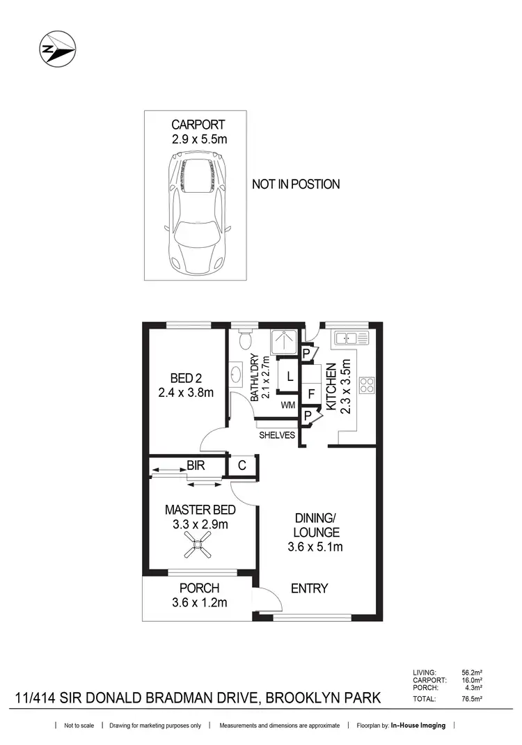 Floorplan of Homely unit listing, 11/414 Sir Donald Bradman Drive, Brooklyn Park SA 5032