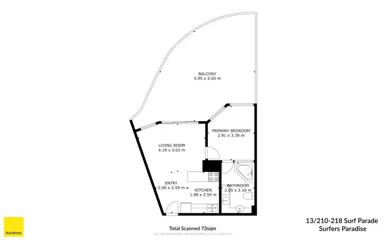 Floorplan of Homely unit listing, 13/210-218 Surf Parade, Surfers Paradise QLD 4217