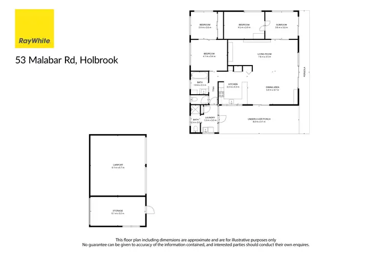 Floorplan of Homely rural property listing, 53 Malabar Road, Holbrook NSW 2644