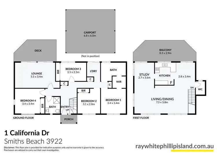 Floorplan of Homely house listing, 1 California Drive, Smiths Beach VIC 3922