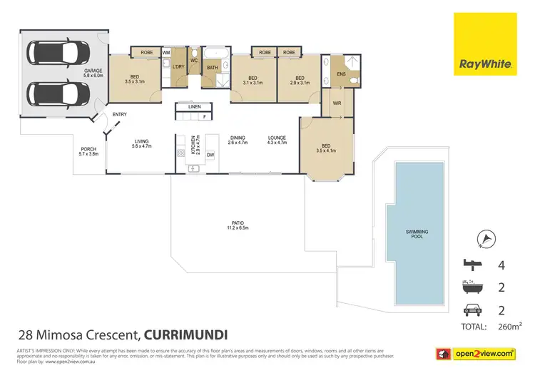 Floorplan of Homely house listing, 28 Mimosa Crescent, Currimundi QLD 4551