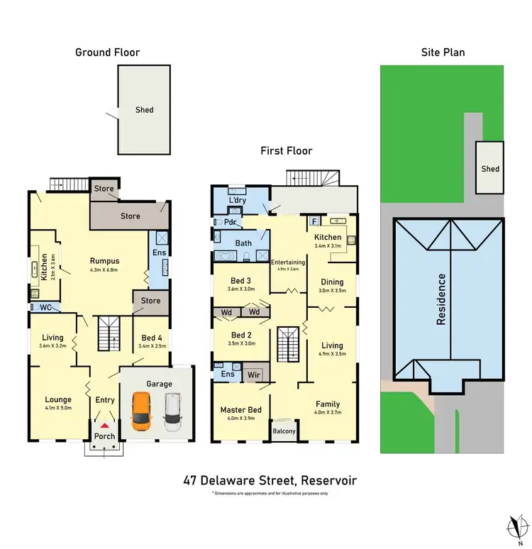 Floorplan of Homely house listing, 47 Delaware Street, Reservoir VIC 3073