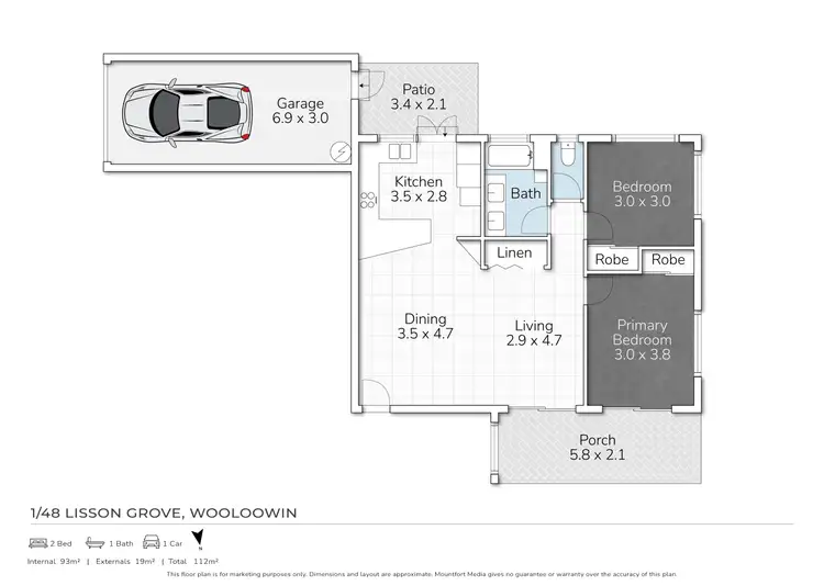 Floorplan of Homely unit listing, 1/48 Lisson Grove, Wooloowin QLD 4030