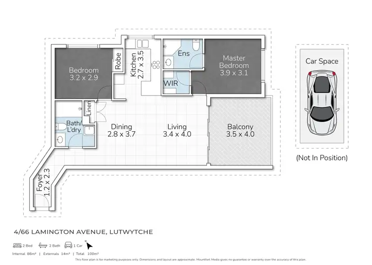 Floorplan of Homely apartment listing, 4/66 Lamington Avenue, Lutwyche QLD 4030