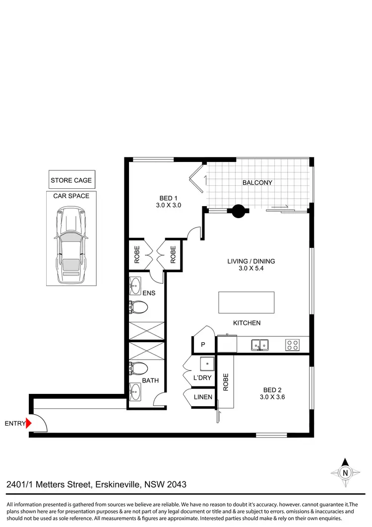Floorplan of Homely apartment listing, 2401/1 Metters Street, Erskineville NSW 2043