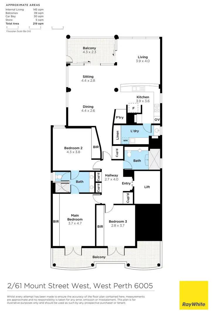 Floorplan of Homely apartment listing, 2/61 Mount Street, West Perth WA 6005