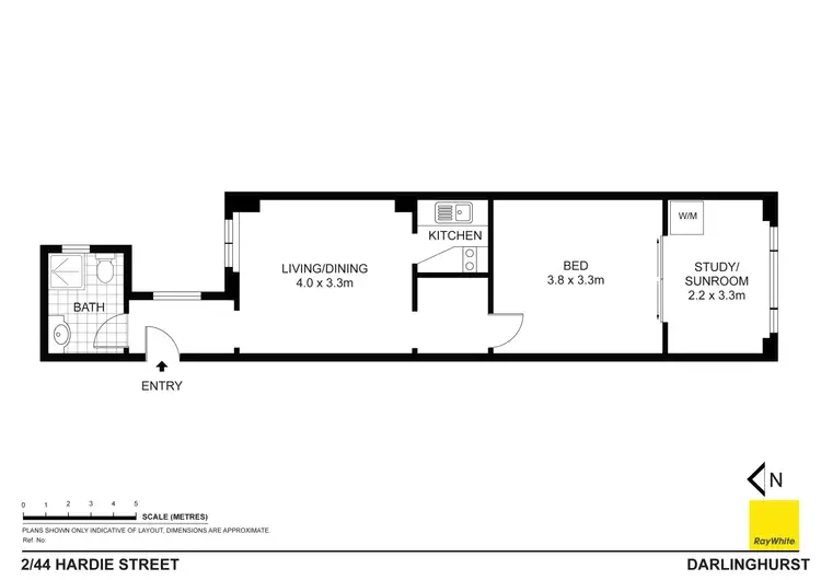 Floorplan of Homely unit listing, 2/44 Hardie Street, Darlinghurst NSW 2010