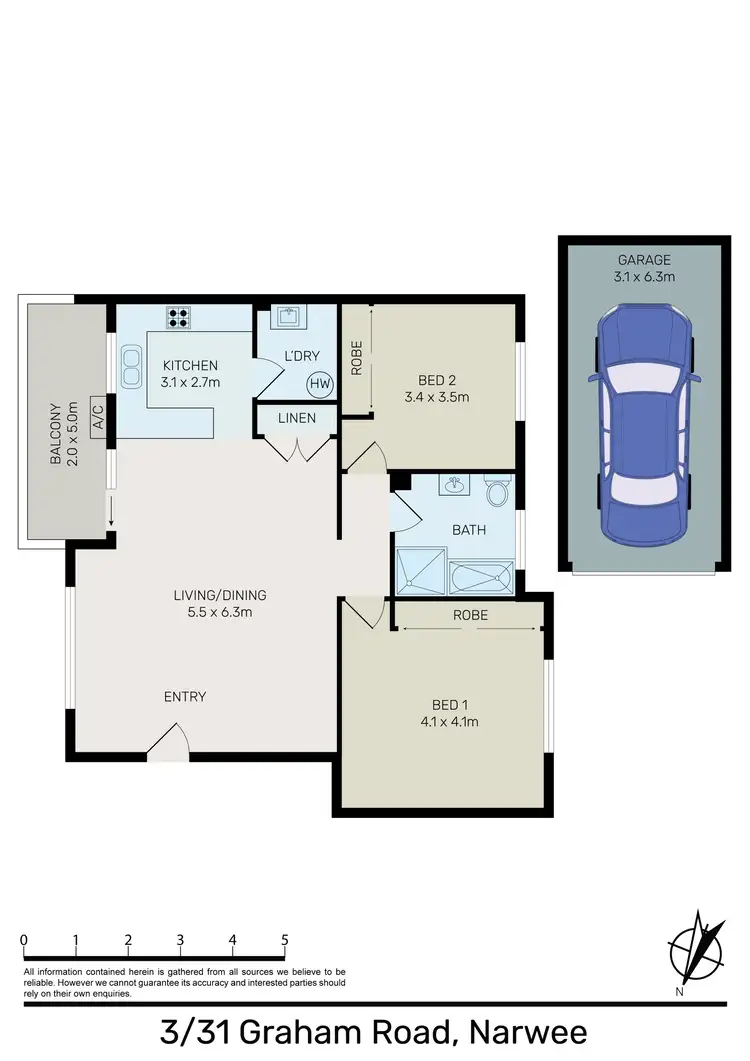 Floorplan of Homely unit listing, 3/31 Graham Road, Narwee NSW 2209