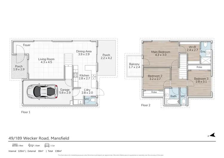 Floorplan of Homely townhouse listing, 49/189 Wecker Road, Mansfield QLD 4122