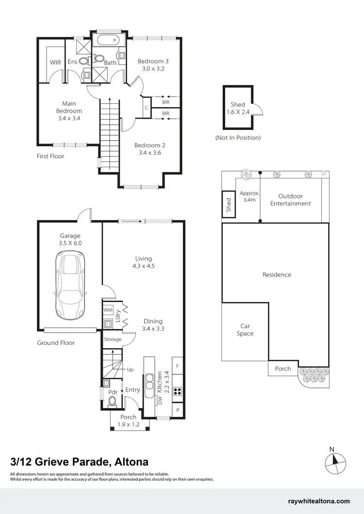 Floorplan of Homely townhouse listing, 3/12 Grieve Parade, Altona VIC 3018