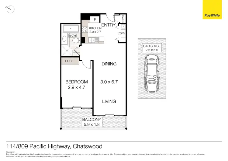 Floorplan of Homely unit listing, 114/809 Pacific Highway, Chatswood NSW 2067
