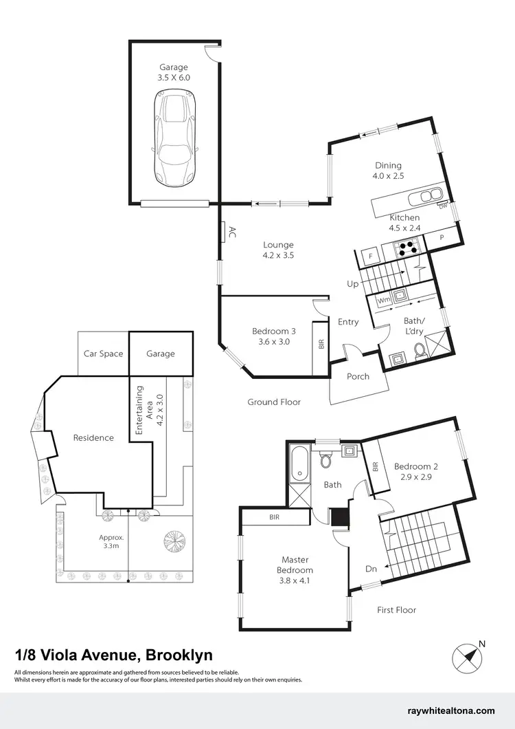 Floorplan of Homely townhouse listing, 1/8 Viola Avenue, Brooklyn VIC 3012