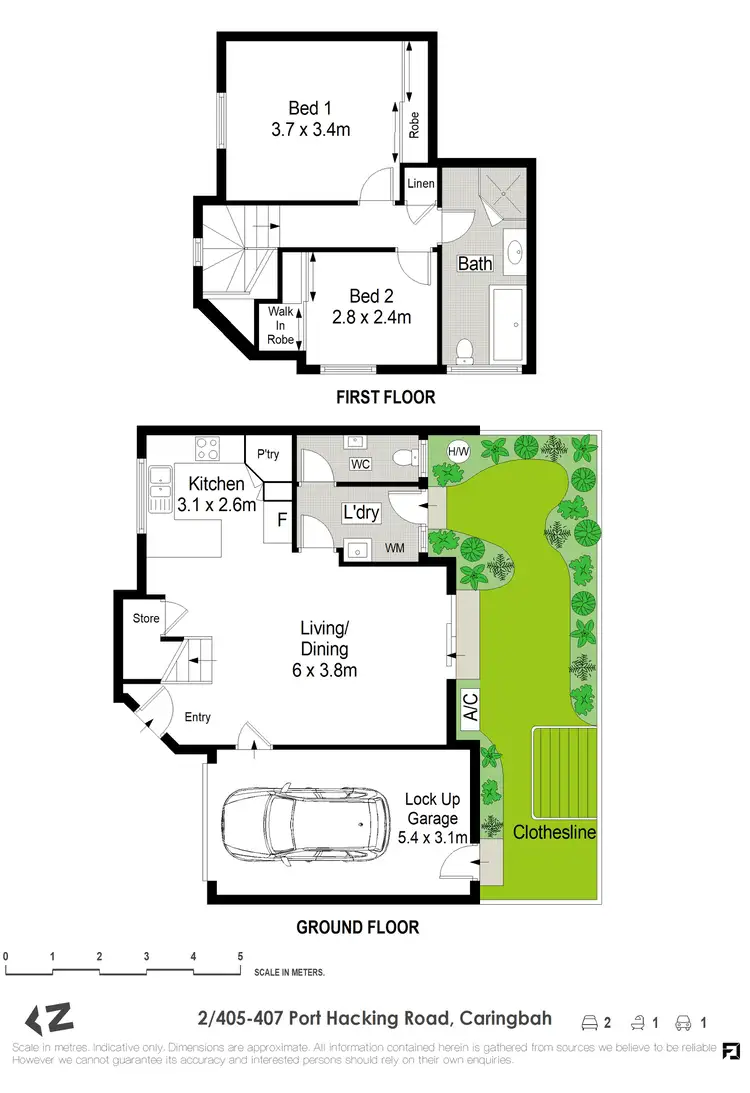 Floorplan of Homely townhouse listing, 2/405-407 Port Hacking Road, Caringbah NSW 2229