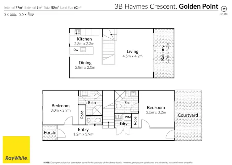 Floorplan of Homely townhouse listing, 3B Haymes Crescent, Golden Point VIC 3350