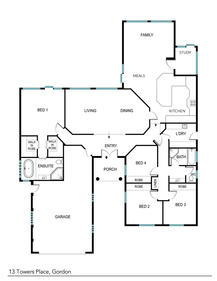 Floorplan of Homely house listing, 13 Towers Place, Gordon ACT 2906
