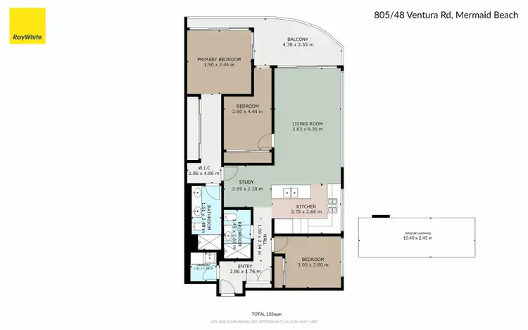 Floorplan of Homely apartment listing, 805/48 Ventura Road, Mermaid Beach QLD 4218